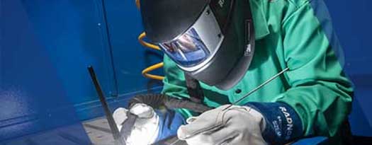 A welder TIG welding