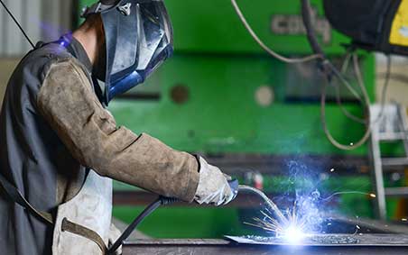 A welder MIG welding