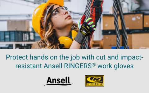 Protect hands on the job with cut and impact-resistant Ansell RINGERS® work gloves