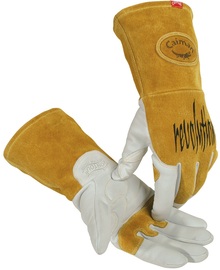 Protective Industrial Products Small 13" Gold Goatskin | Leather Fleece Lined MIG | TIG Welders Gloves