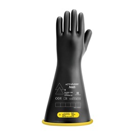 Ansell Size 10.5 Black And Yellow ActivArmr® Natural Latex Rubber Class 2 Electrical Insulating Linesmens Gloves