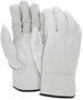 MCR Safety Large White Industrial Grade Grain Cowhide Leather Unlined Drivers Gloves