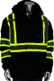 Protective Industrial Products Large Black Fleece, Polyurethane And Ripstop Rain Jacket