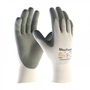 Protective Industrial Products X-Large MaxiFoam® Premium 15 Gauge Gray Nitrile Palm And Finger Coated Work Gloves With White Nylon Liner And Knit Wrist