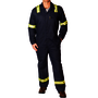 Benchmark FR® 4X Navy Benchmark 2.0 Cotton Flame Resistant Coverall With Zipper and Snaps Closure