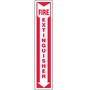 Accuform Signs® 12" X 4" White/Red Adhesive Dura-Vinyl™ Safety Sign "FIRE EXTINGUISHER"