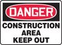 Accuform Signs® 10" X 14" Black/Red/White Aluminum Safety Sign "DANGER CONSTRUCTION AREA KEEP OUT"