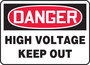 Accuform Signs® 7" X 10" Red/Black/White Aluminum Safety Sign "DANGER HIGH VOLTAGE KEEP OUT"