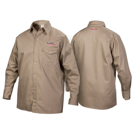 Lincoln Electric® Large Khaki Cotton Flame Retardant Shirt