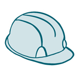 Illustration of a construction hardhat