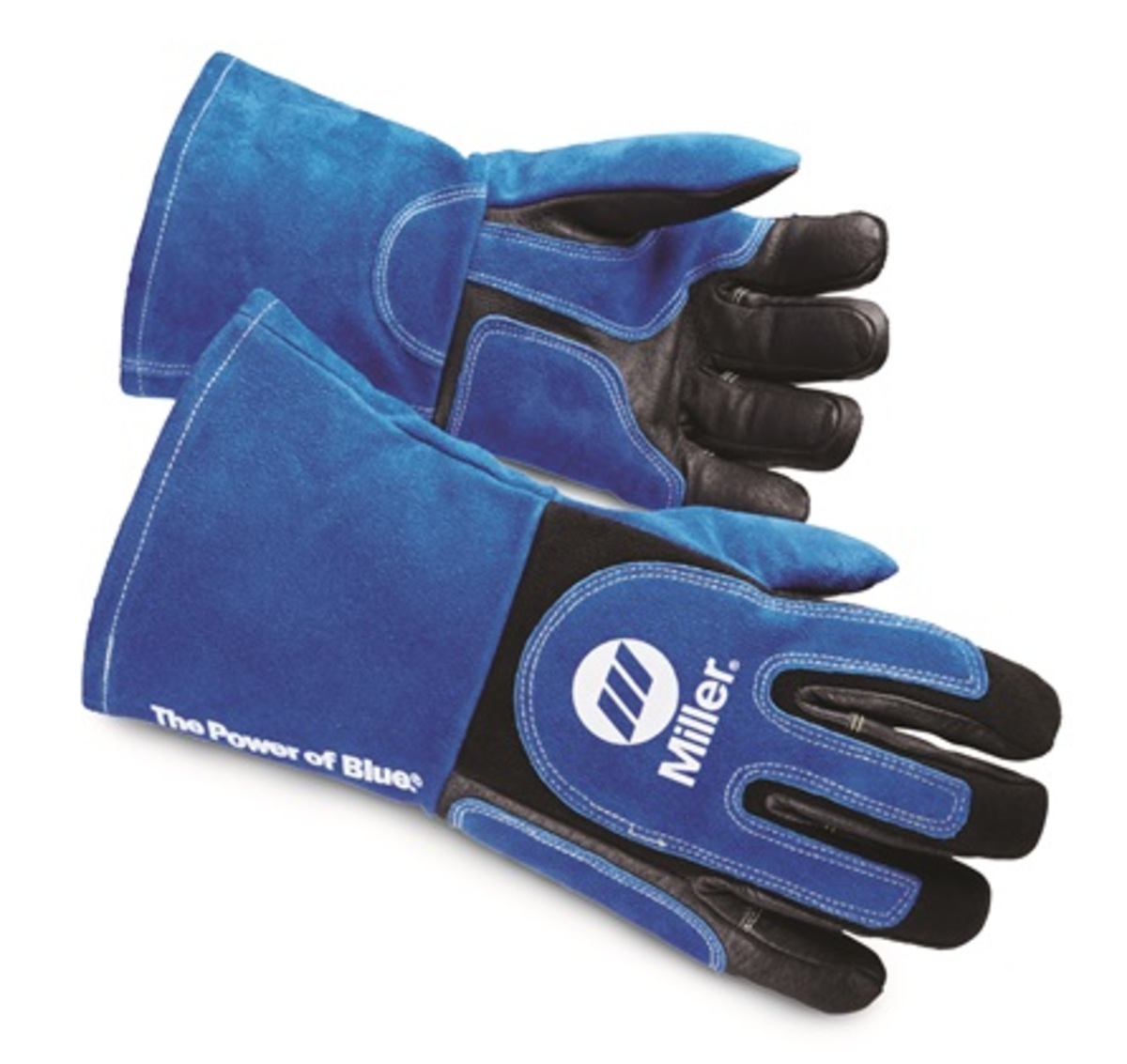 Miller Large Blue And Black Premium Pigskin And Split Cowhide Unlined MIG/Stick Welders Gloves