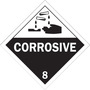 Brady® 10.75" X 10.75" Black and White 0.0024" Polycoated Tagstock Vehicle Placard "CORROSIVE 8"