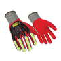 Ansell Size 13 Red, Black And Hi-Viz Yellow RINGERS GLOVES® Nitrile Dipped High Performance Polyethylene Full Finger Impact Resistant Gloves With Knit Wrist (Touchscreen Compatible)