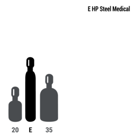 0.3% Methane, 0.3% Carbon Monoxide, 21% Oxygen Balance Nitrogen Lung Diffusion Grade, Size E High Pressure Steel Medical Cylinder, CGA-973