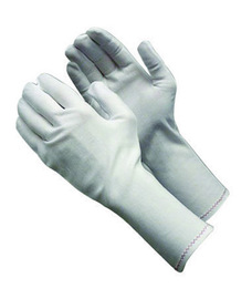 PIP Ladies White CleanTeam® Medium Weight Stretch Nylon Inspection Gloves With Rolled Hem Cuff