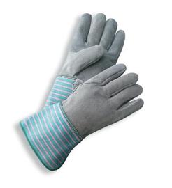 RADNOR™ Large Green Shoulder Split Leather Palm Gloves With Leather Back And Gauntlet Cuff