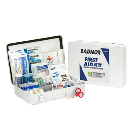RADNOR™ White Metal Portable Or Wall Mounted 50 Person First Aid Kit